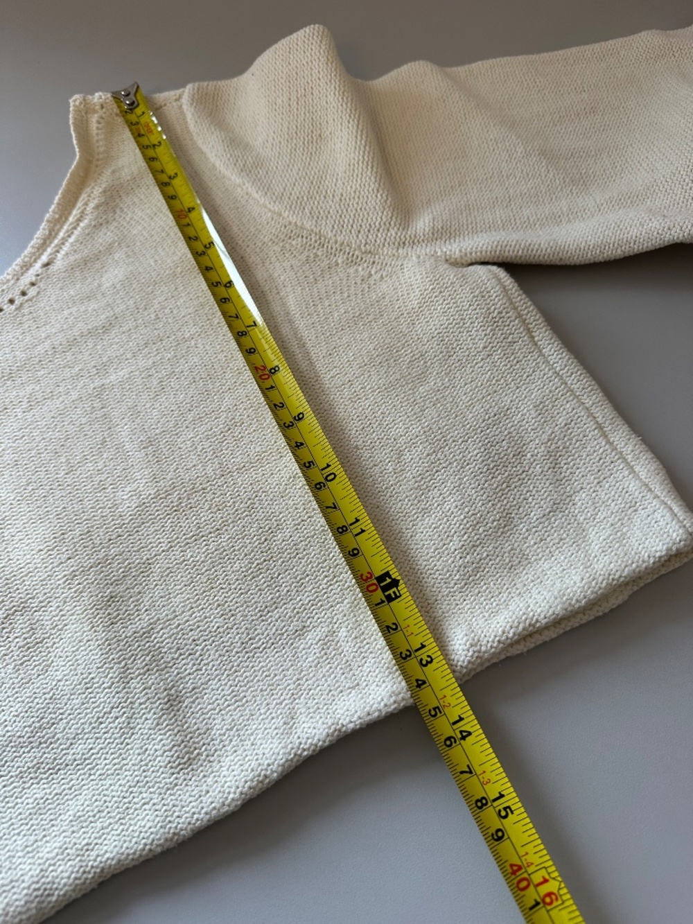 First Rite Cotton and Linen Crop Pullover Sweater in Natural | Size Small - Picture 8 of 8